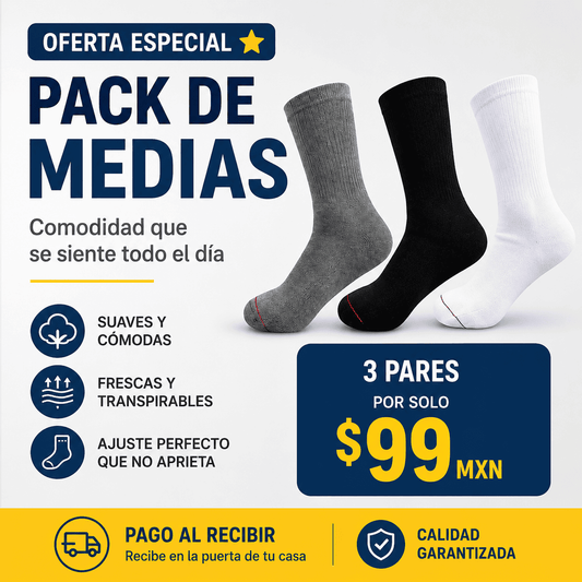 Adiciona a tu pedido Pack x3 medias por solo